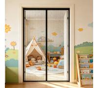 Mosquitera Puerta Magnética 120 x 185 cm Varios Tallas, Cierre Automático, Fácil de Instalar Mosquitera Imantada Puerta para Puertas Del Balcón, Patio, Negro