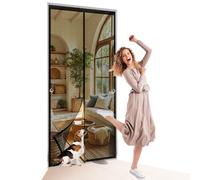 Mosquitera Puerta Magnetica 125 x 200 cm Cierre Automático, sin Taladrar Cortinas Mosquiteras Fácil de Instalar, Antimosquitos, Malla Fina Adiós a Los Mosquitos, Negro