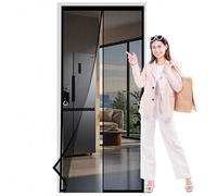 Mosquitera Puerta Magnetica 125 x 200 cm con Imanes, Cierra Automáticamente Cortinas Mosquiteras Fácil de Instalar, Antimosquitos, Malla Fina para Garaje O Patio, Negro
