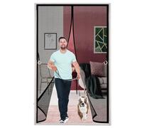 Mosquitera Puerta Magnetica 130 x 135 cm Contra Respirable, con Imanes Cortinas Mosquiteras Fácil de Instalar, Antimosquitos, Malla Fina Adiós a Los Mosquitos, Negro