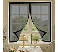 Mosquitera Puerta Magnetica 130 x 145 cm Cierre Automático, Protección Insectos, Resistente a La Rotura Puerta de Malla Corredera Cortina para Dormitorio Sala de, Negro
