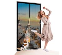 Mosquitera Puerta Magnetica 130 x 145 cm Cierre Automático, sin Taladrar Cortina Mosquitera Magnética Fácil de Instalar, Antimosquitos, Malla Fina para Garaje O Patio, Negro