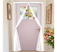 Mosquitera Puerta Magnética 135 x 160 cm Transpirables Antimosquitos, Sin Taladros, Magnético Automático, Con Velcra, Puerta de Malla Magnética para Pasillos Balcn Puertas, Blanco
