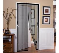 Mosquitera Puerta Magnetica 55 x 145 cm Antimosquito con Imanes Cierre Automático Cortina Mosquitera Puerta Mantiene El Aire Fresco para Del Balcón, Patio, Negro