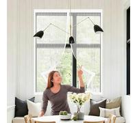 Mosquitera Puerta Magnetica 60 x 120 cm Cierre Automático, Protección Insectos, Resistente a La Rotura Puerta de Malla Corredera Cortina para Correderas, Garaje O Patio, Blanco