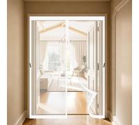Mosquitera Puerta Magnetica 90 x 190 cm con Imanes Potentes Fácil Instalación Cierre Automático Cortina Mosquitera para Cocina Dormitorio Correderas Garaje, Blanco