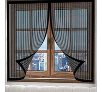 Mosquitera Puerta Magnetica 95 x 125 cm Cierre Automático, Protección Insectos, Resistente a La Rotura Mosquitera Puerta a Prueba de Gatos para Dormitorio Sala de, Negro