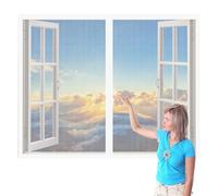 Mosquitera Ventana 100 x 160 cm Protección Contra Mosquitos y Moscas Mosquitera sin Taladrar Fácil de Limpiar para Todas Las Ventanas Interiores y Exteriores, Blanco