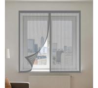 Mosquitera Ventana 105 x 155 cm Imanes Se Cierran Automáticamente Mosquitera Ventana Malla Contra Insectos Fácil de Limpiar para Balcón Corredera Terraza, Gris