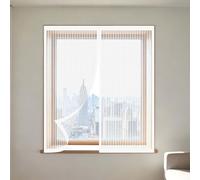 Mosquitera Ventana 110 x 150 cm sin Taladrar Ni Atornillar Mosquitera Ventana Malla Contra Insectos Fácil de Ensamblar Autoadhesivo Adecuada para Decoración Del Hogar, Blanco