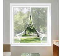 Mosquitera Ventana 110 x 160 cm sin Taladrar Ni Atornillar Pantalla Magnética Ajustable Ventana de Bricolaje Lavables para de Bricolaje para Caseras Oficina, Blanco