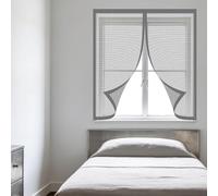 Mosquitera Ventana 120 x 150 cm Protección Contra Mosquitos y Moscas Mosquiteras Magnética Anti Insectos Cierre Fácil de Limpiar para Balcón Corredera Terraza, Gris