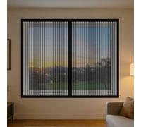 Mosquitera Ventana 130 x 135 cm Imanes Se Cierran Automáticamente Mosquitera Ventanas Adhesiva Fácil de Limpiar para Ventana de Bricolaje para Caseras Oficina, Negro