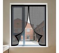 Mosquitera Ventana 155 x 80 cm sin Taladrar Ni Atornillar Window Mosquito Net Lavables para Exterior Jardín Balcón Salón Casa Tienda, Negro