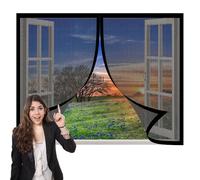 Mosquitera Ventana 50 x 120 cm Protección Contra Mosquitos y Moscas Mosquitera Ventana Mosquiteras Fácil Instalación, Sin Taladrar Ni Atornillar para Todas Las Ventanas, Negro