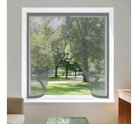 Mosquitera Ventana 60 x 120 cm sin Taladrar Ni Atornillar Pantalla Magnética Ajustable Ventana de Bricolaje Lavables para de Bricolaje para Caseras Oficina, Gris