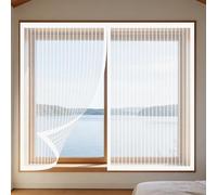 Mosquitera Ventana 60 x 65 cm Mantiene Insectos, Moscas y Mosquitos Fuera Mosquitera Ajustable Ventanas Fácil de Ensamblar Autoadhesivo para Balcón Corredera Terraza, Blanco