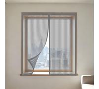 Mosquitera Ventana 65 x 95 cm sin Taladrar Ni Atornillar Mosquitera Ventana Malla Contra Insectos Fácil de Ensamblar Autoadhesivo Adecuada para Decoración Del Hogar, Gris