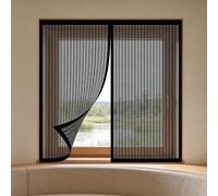 Mosquitera Ventana 75 x 110 cm Imanes Se Cierran Automáticamente Mosquitera Magnética Ventana Fácil Instalación, Sin Taladrar Ni Atornillar para Balcón Corredera Terraza, Negro