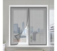 Mosquitera Ventana 75 x 115 cm Imanes Se Cierran Automáticamente Personalizar Mosquiteras Ventanas Fácil de Limpiar para Exterior Jardín Balcón Salón Casa Tienda, Gris