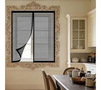 Mosquitera Ventana 75 x 130 cm Mantiene Insectos, Moscas y Mosquitos Fuera Ventana Contra Insectos y Moscas Fácil Instalación Adhesiva para Todas Las Ventanas, Negro
