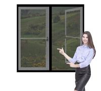 Mosquitera Ventana 75 x 95 cm sin Taladrar Ni Atornillar Mosquitera Ventana Mosquiteras Fácil de Ensamblar Autoadhesivo Adecuada para Decoración Del Hogar, Negro