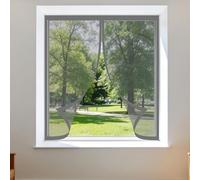 Mosquitera Ventana 80 x 100 cm sin Taladrar Ni Atornillar Mosquitera Ventana Malla Contra Insectos Fácil de Ensamblar Autoadhesivo Adecuada para Decoración Del Hogar, Gris