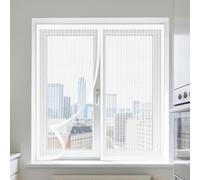 Mosquitera Ventana 90 x 110 cm Imanes Se Cierran Automáticamente Personalizar Mosquiteras Ventanas Fácil de Limpiar para Exterior Jardín Balcón Salón Casa Tienda, Blanco