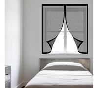 Mosquitera Ventana 95 x 100 cm Protección Contra Mosquitos y Moscas Mosquiteras Magnética Anti Insectos Cierre Fácil de Limpiar para Balcón Corredera Terraza, Negro