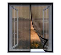 Mosquitera Ventana Abatible 50 x 120 cm Fácil Instalación sin Taladrar, Fácil de Limpiar Cortina Antimosquitos Magnetica para Todas Las Ventanas, Negro
