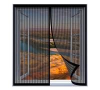 Mosquitera Ventana Ajustable 75 x 130 cm Fácil Instalación sin Taladrar, Fácil de Limpiar Autosellada para Todas Las Ventanas, Negro