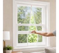 Mosquitera Ventana con Cremallera Central, Malla Mosquitera Autoadhesiva Anti Mosquitos, Mosquitera Fibra de Vidrio Extraíble Lavable para Casa Camper Cocina Balcón Dormitorio(Blanca,55x75cm,)