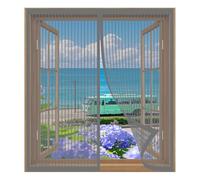 Mosquitera Ventana Corredera 75 x 110 cm Fácil Instalación sin Taladrar, Fácil de Limpiar Mosquitera Ventana Magnetica con Gancho para Todas Las Ventanas, Gris