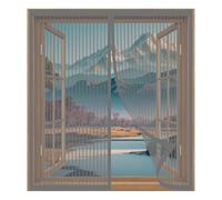 Mosquitera Ventana Extensible 50 x 50 cm Fácil Instalación sin Taladrar, Fácil de Limpiar Cortina Magnética de Malla Suave para Todas Las Ventanas, Gris