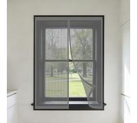 Mosquitera Ventana Magnetica 110 x 150 cm Mantiene Insectos, Moscas y Mosquitos Fuera Mosquitera Ventana Malla Contra Insectos Lavables para Todas Las Ventanas, Gris