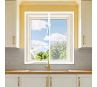 Mosquitera Ventana Magnetica 110 x 150 cm sin Taladrar Ni Atornillar Mosquitera Magnética Ventana Lavables para Balcón Corredera Terraza, Blanco