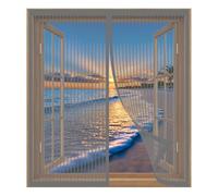 Mosquitera Ventana Magnetica 120 x 120 cm Fácil Instalación sin Taladrar, Fácil de Limpiar Ventana Mosquitera Resistente a Los Arañazos para Todas Las Ventanas, Gris