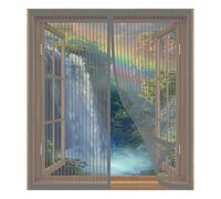 Mosquitera Ventana Magnetica 45 x 70 cm Fácil Instalación sin Taladrar, Fácil de Limpiar Adsorción Magnética Plegable para Todas Las Ventanas, Gris