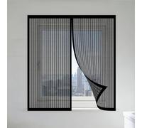 Mosquitera Ventana Magnetica 60 x 120 cm Protección Contra Mosquitos y Moscas Mosquitera Ventana de Fijación Autoadherente Lavables Adecuada para Decoración Del Hogar, Negro