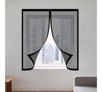 Mosquitera Ventana Magnetica 60 x 65 cm Mantiene Insectos, Moscas y Mosquitos Fuera Ajustable Mosquitera Ventana Magnetica Fácil de Limpiar para Todas Las Ventanas, Negro