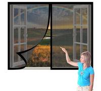 Mosquitera Ventana Magnetica 60 x 65 cm sin Taladrar Ni Atornillar Ajustable Mosquitera Ventana Magnetica Fácil de Limpiar para de Bricolaje para Caseras Oficina, Negro