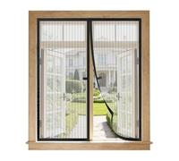 Mosquitera Ventana Magnetica 60x120 cm Negro, Malla Ultrafina Anti-insectos Sin Taladrar, Cierre Automático con Imanes Fuertes, Adaptable a la Mayoría de Ventanas, Instalación Rápida y Fácil