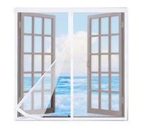 Mosquitera Ventana Magnética 75x115cm,Cortinas Mosquiteras para Ventanas Corredera con Imanes,Entre Aire Fresco,Mantiene Insectos, Moscas y Mosquitos Fuera,Blanco