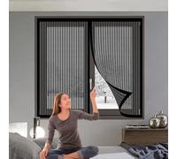Mosquitera Ventana Magnetica 80 x 120 cm Cierre Automático, Protección Insectos, Resistente a La Rotura Puerta de Malla Magnética para Correderas, Garaje O Patio, Negro