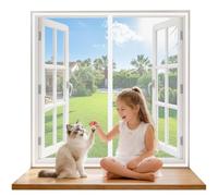 Mosquitera Ventana Magnetica 80x120 cm Blanco, Cierre Automático con Imanes Fuertes, Sin Taladrar, Malla Ultra Fina Anti-Mosquitos, Instalación Rápida y Fácil, Resistente, para Ventanas y Balcón