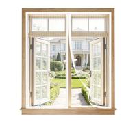 Mosquitera Ventana Magnetica 90x90 cm Blanco, Malla Ultrafina Anti-insectos Sin Taladrar, Cierre Automático con Imanes Fuertes, Adaptable a la Mayoría de Ventanas, Instalación Rápida y Fácil