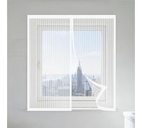 Mosquitera Ventana Magnetica 95 x 95 cm Protección Contra Mosquitos y Moscas Mosquitera Ventana de Fijación Autoadherente Lavables Adecuada para Decoración Del Hogar, Blanco