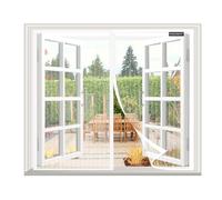 Mosquitera Ventana Magnetica 95x95cm, Mosquitera para La Ventana, Sin Taladrar, Malla Ultrafina, para la Mayoría de los Tipos de Ventanas, Blanco