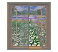 Mosquiteras de Ventanas 95 x 125 cm Fácil Instalación sin Taladrar, Fácil de Limpiar Antimoscas Tela Mosquitera con Imanes para Todas Las Ventanas, Gris