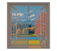 Mosquiteras de Ventanas Magneticas Ajustable 55 x 130 cm Fácil Instalación sin Taladrar, Fácil de Limpiar Mosquiteras Magnética Anti Insectos para Todas Las Ventanas, Gris